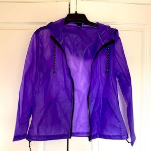 Pop of color fun rainy day zip up jacket